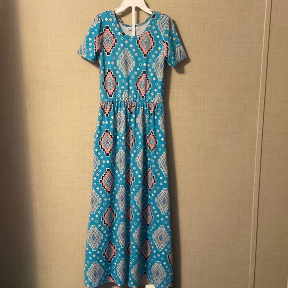 Dot Dot Smile Turquoise and Pink Patterned Dress - Picture 1 of 5